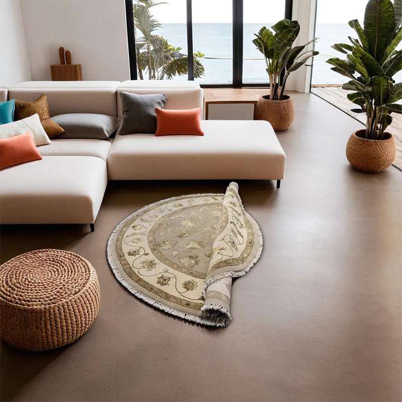 Round Saffavid Rug 184 × 184 cm