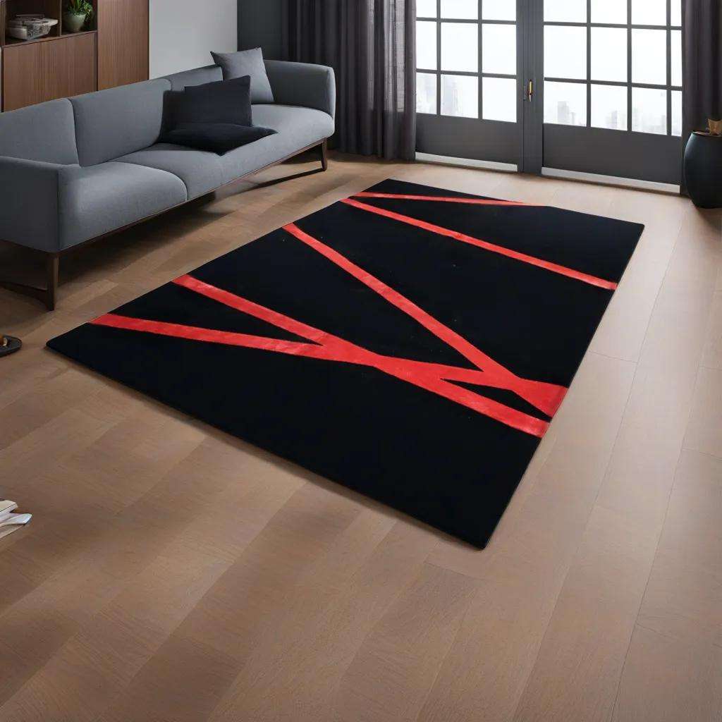 Black & Pink Modern Tibet Rugs 303 × 201 cm
