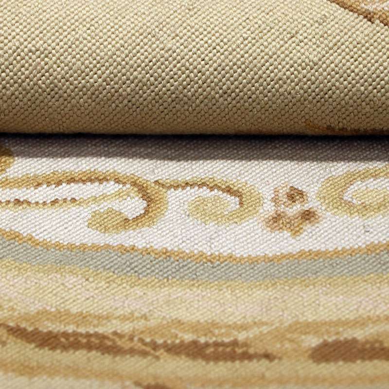Round Needle Point Bordeaux Rug 190 × 190 cm
