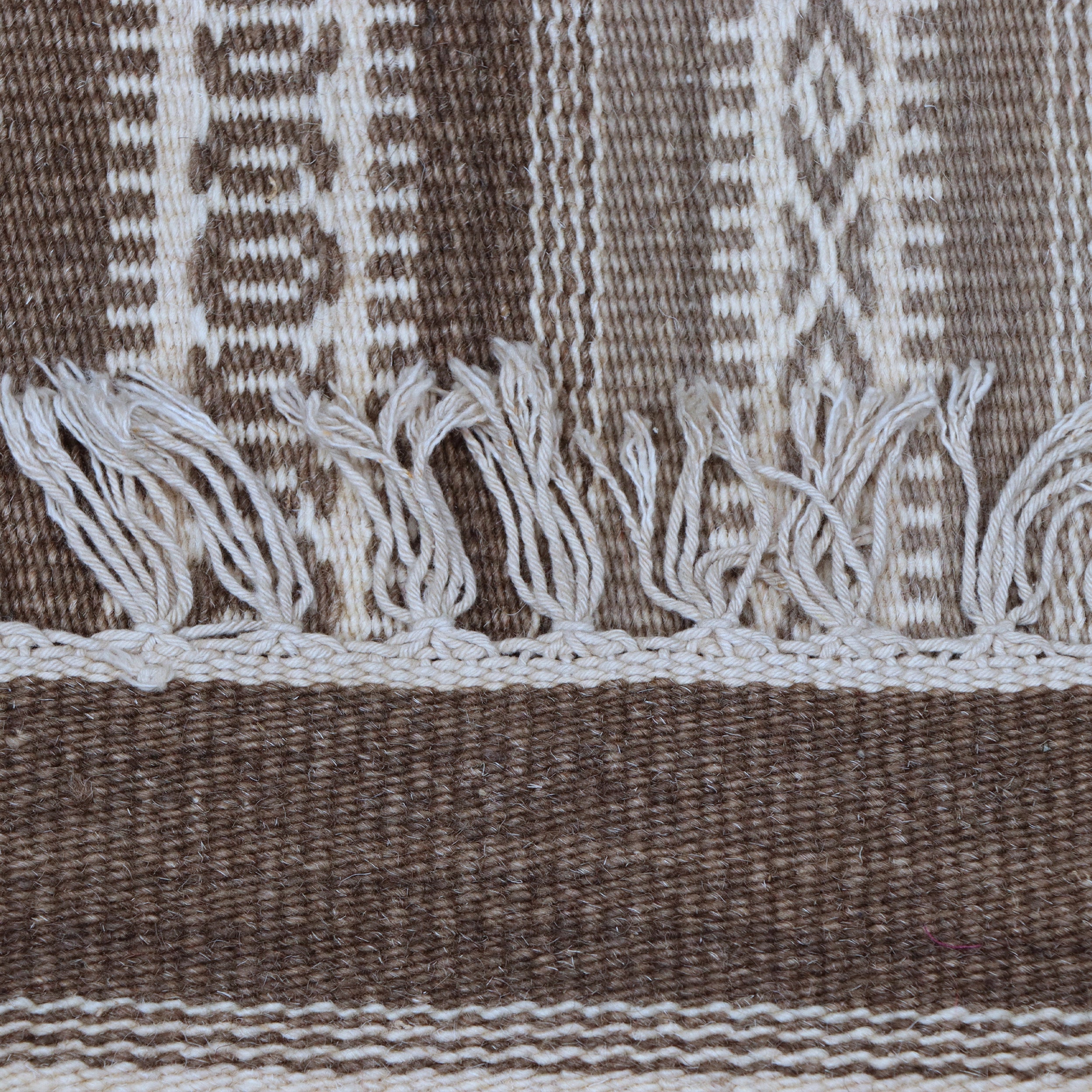 Brown & Beige Tribal Geometric Kilim Rug Design 176 × 270 cm