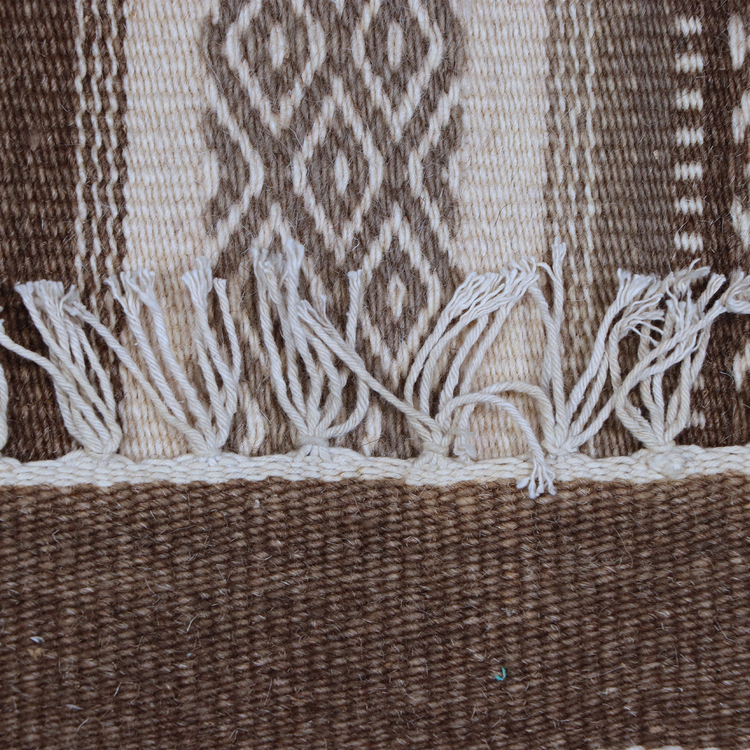 Brown & Beige Tribal Striped Kilim Rug Design 177 × 268 cm