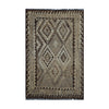 Brown & Beige Tribal Geometric Kilim Rug Design 196 × 147 cm