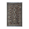 Brown & Beige Tribal Geometric Kilim Rug Design 209 × 150 cm