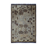 Taupe & Brown Tribal Geometric Kilim Rug Design 203 × 160 cm
