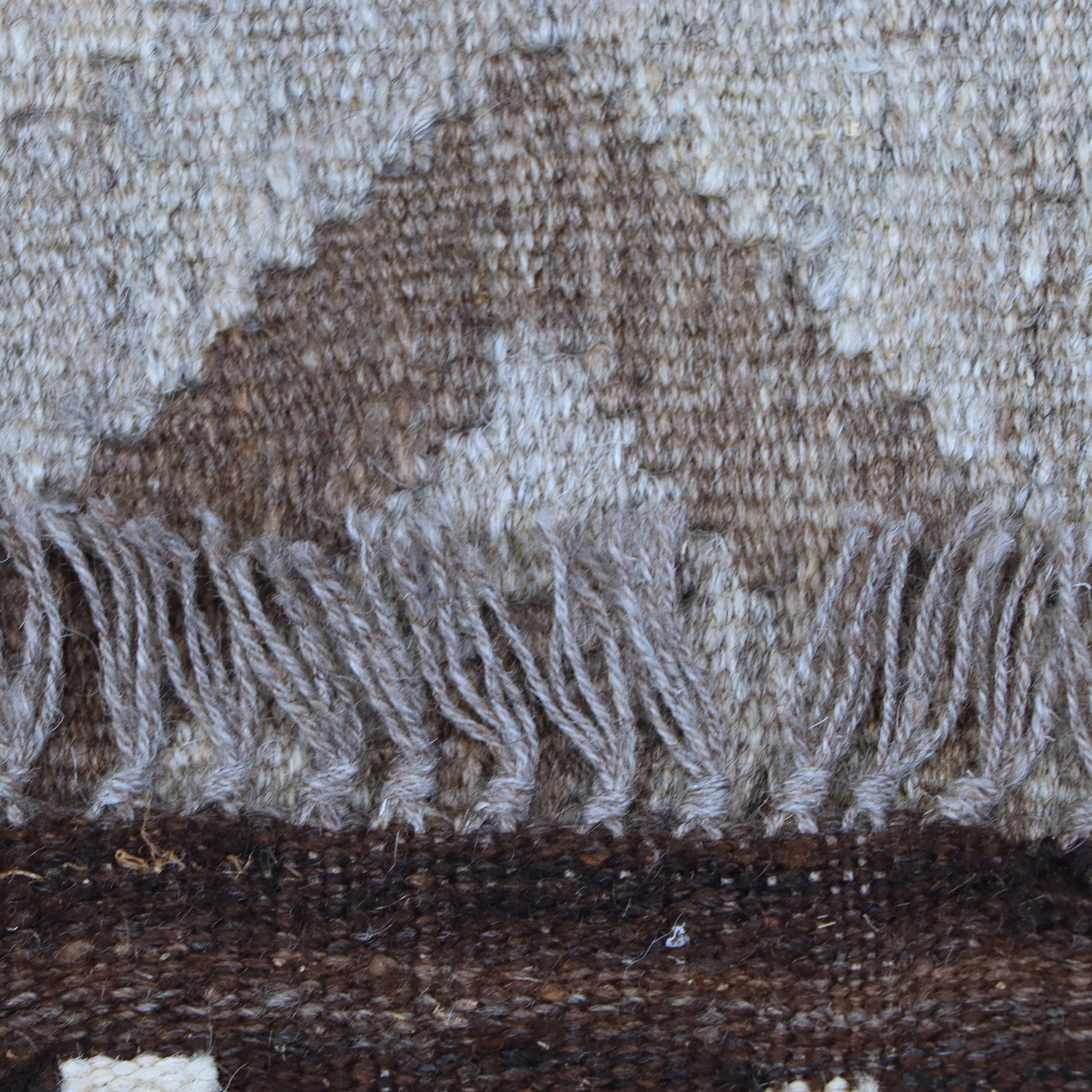 Taupe & Brown Tribal Geometric Kilim Rug Design 203 × 160 cm