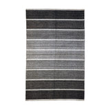 Grey & Ivory Contemporary Striped Kilim Rug Design 99 × 151 cm