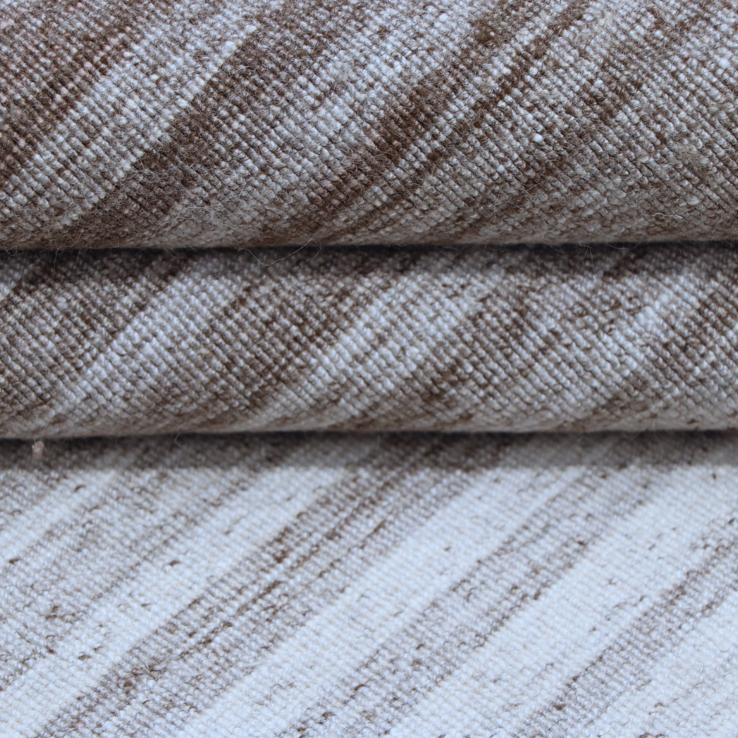 Brown & Taupe Ombre Striped Kilim Rug Design 121 × 181 cm