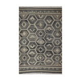 Grey & Ivory Honeycomb Tribal Kilim Rug Design 150 × 200 cm