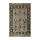 Taupe, Ivory & Brown Tribal Geometric Kilim Rug Design 150 × 200 cm