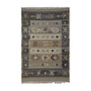 Grey & Beige Tribal Geometric Kilim Rug Design 150 × 200 cm