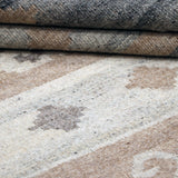 Grey & Beige Tribal Geometric Kilim Rug Design 150 × 200 cm