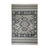 Grey & Ivory Tribal Geometric Medallion Kilim Rug Design 170 × 240 cm