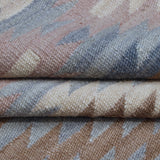 Beige & Blue Tribal Diamond Kilim Rug Design 200 × 300 cm
