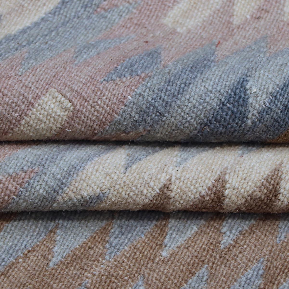 Beige & Blue Tribal Diamond Kilim Rug Design 200 × 300 cm