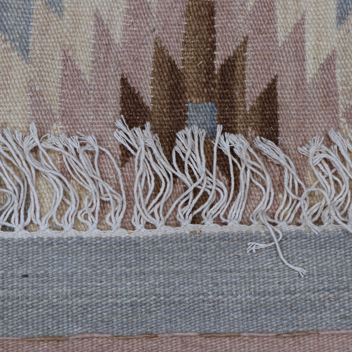 Beige & Blue Tribal Diamond Kilim Rug Design 200 × 300 cm