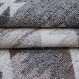 Grey & Ivory Tribal Geometric Kilim Rug Design 200 × 300 cm