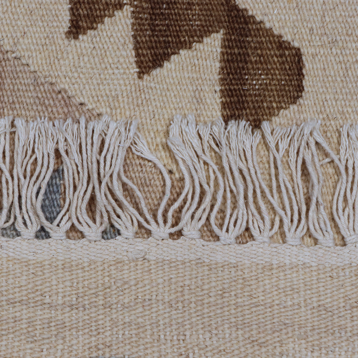 Ivory & Blue Tribal Diamond Kilim Rug Design 250 × 351 cm