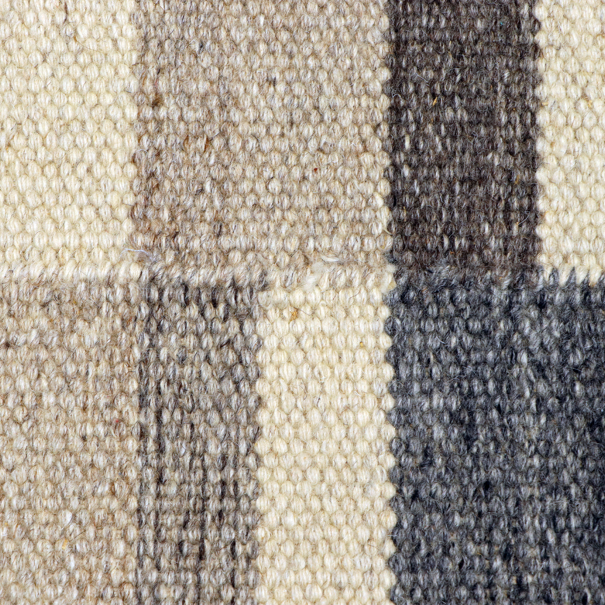 Brown, Grey & Ivory Patchwork Geometric Kilim Rug Design 160 × 196 cm