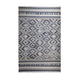 Grey & Ivory Tribal Geometric Kilim Rug Design 200 × 300 cm