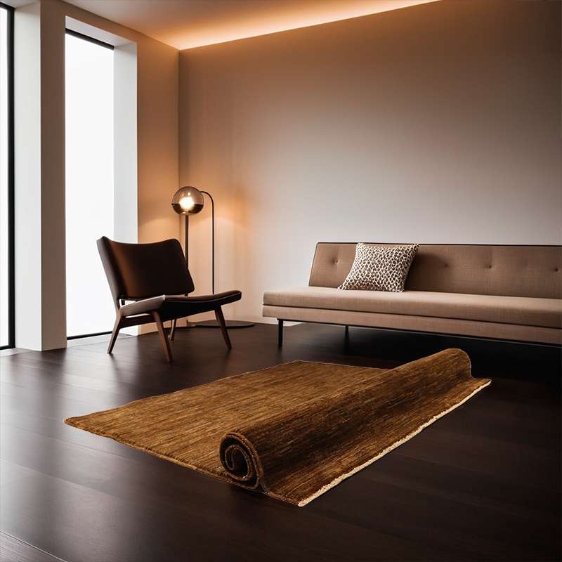 Modern Mocha Natural Gabbeh Rug 242 × 157 cm