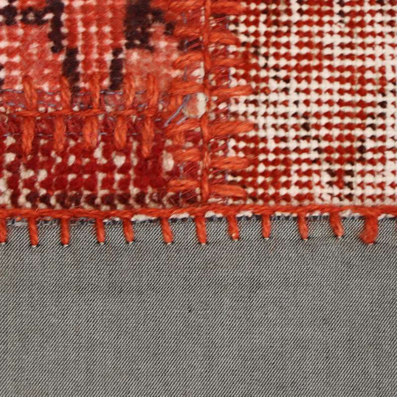 Red Hand-Knotted Modern Patchwork Collage Rug 235 × 190 cm