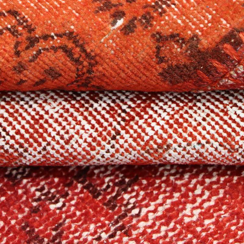 Red Hand-Knotted Modern Patchwork Collage Rug 235 × 190 cm