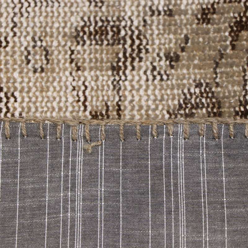 Neutral Hand-Knotted Modern Patchwork Collage Rug 297 × 200 cm