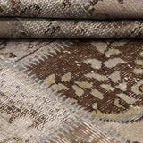 Neutral Hand-Knotted Modern Patchwork Collage Rug 297 × 200 cm