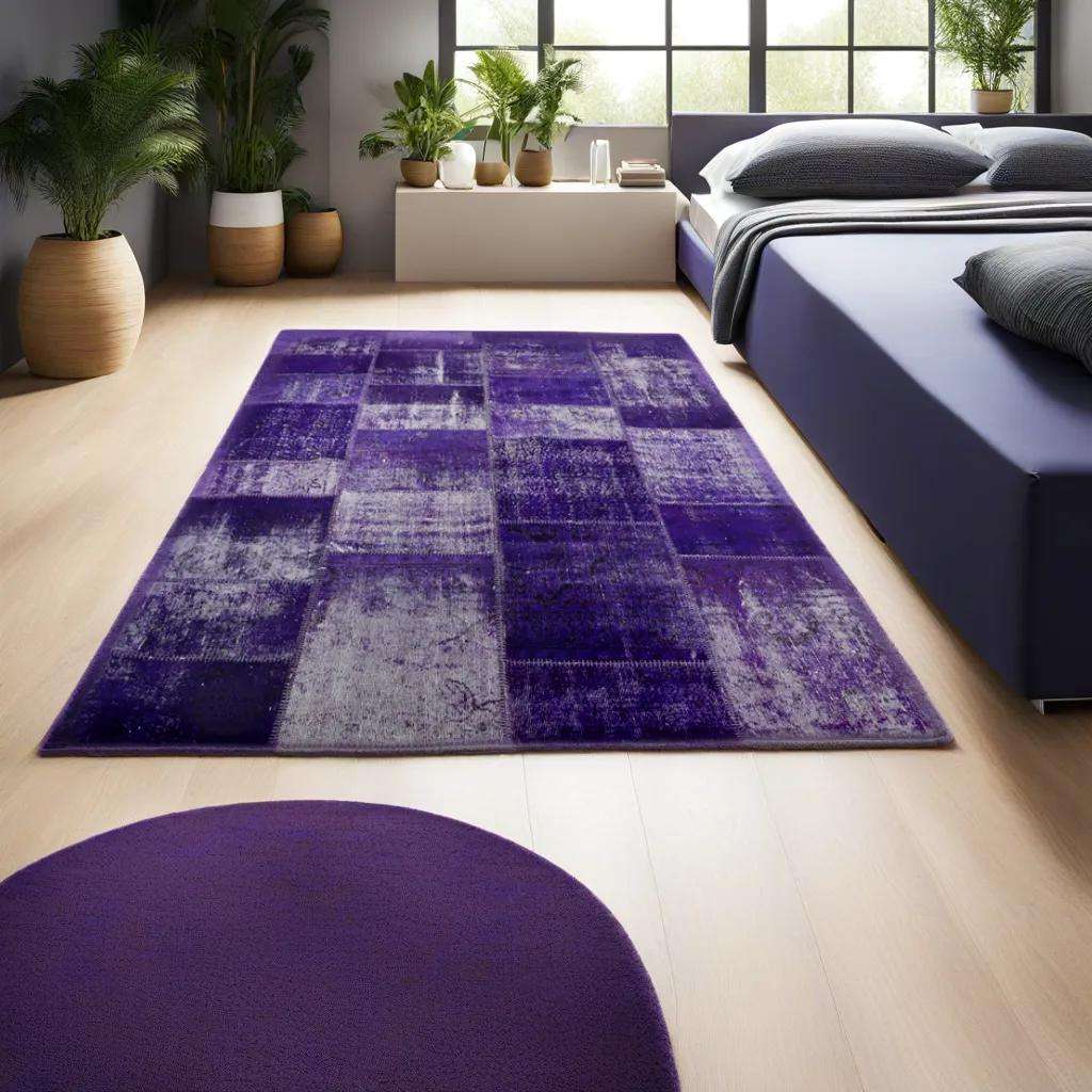 Purple Modern Anatolian Collage Rug 277 × 195 cm