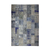 Blue Hand-Knotted Patchwork Collage Rug 302 × 252 cm
