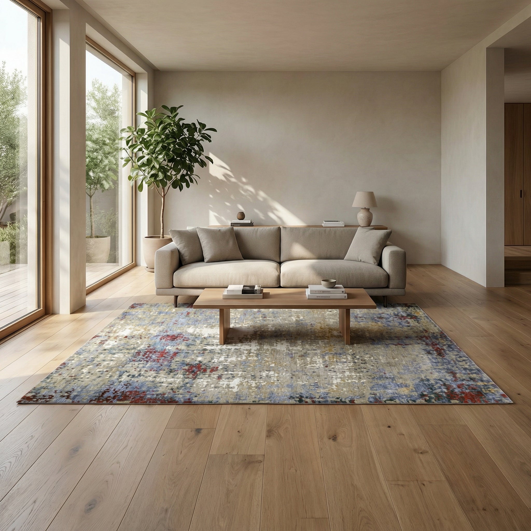 Modern Part Silk Rug Riviera Collection 250Cm x 170Cm