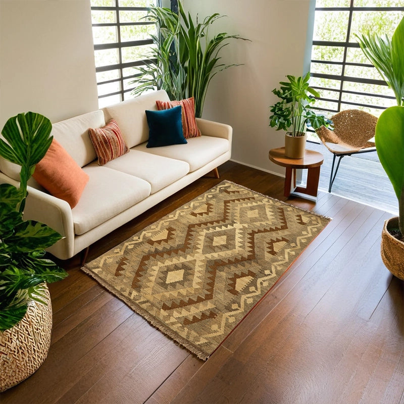 Natural Kilim Rug Afghan Collection 144 × 96 cm