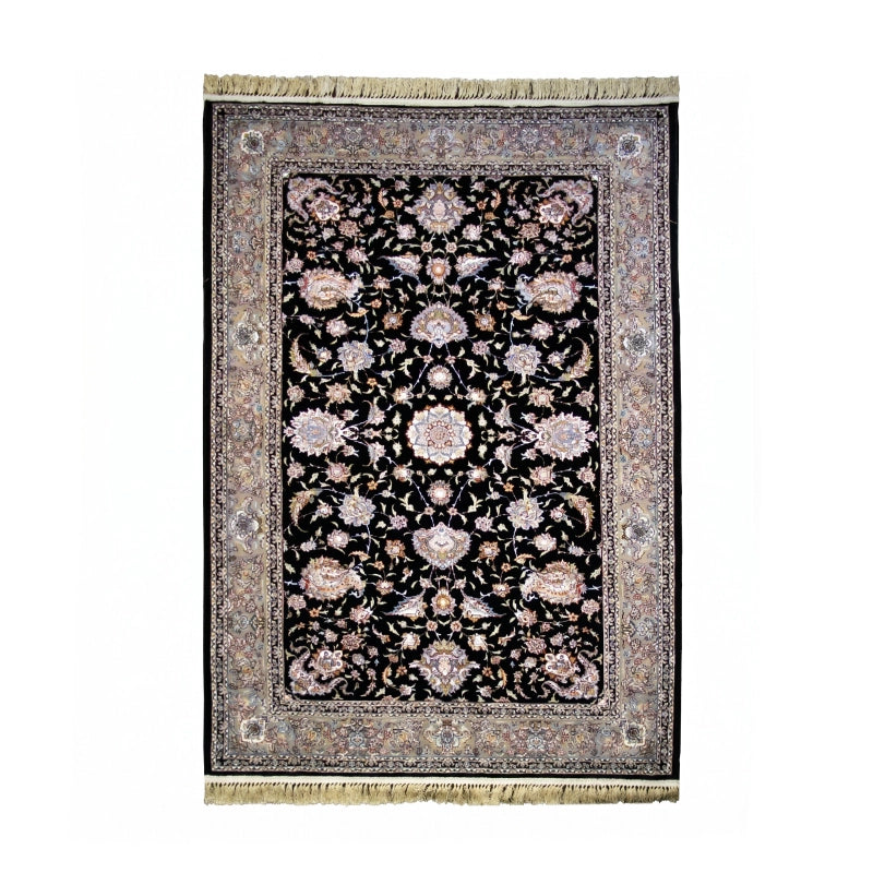 Black Persian Kashan Rug Design