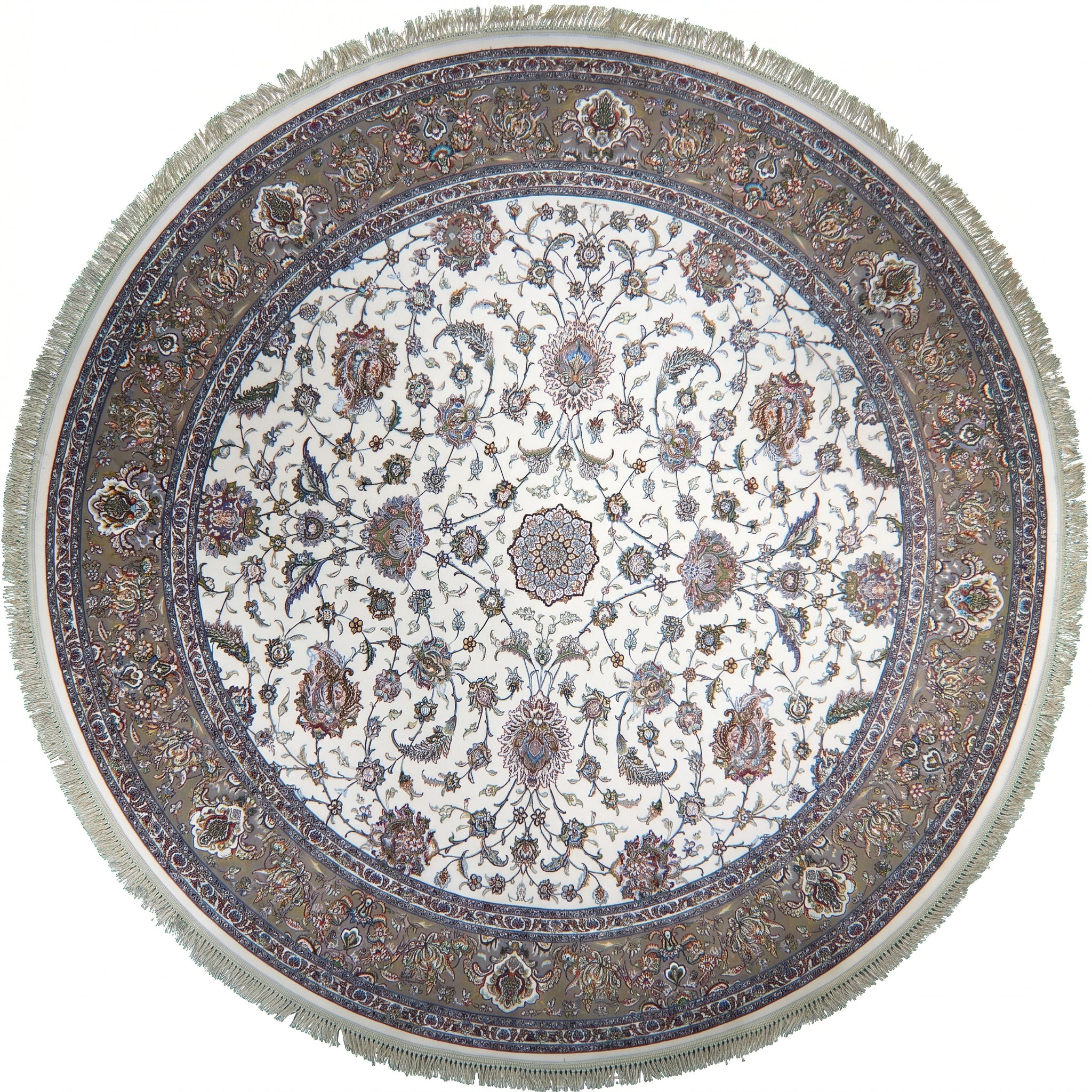 Round Persian Kashan Rug Design 300 × 300 cm