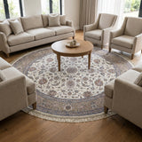 Round Persian Kashan Rug Design 300 × 300 cm