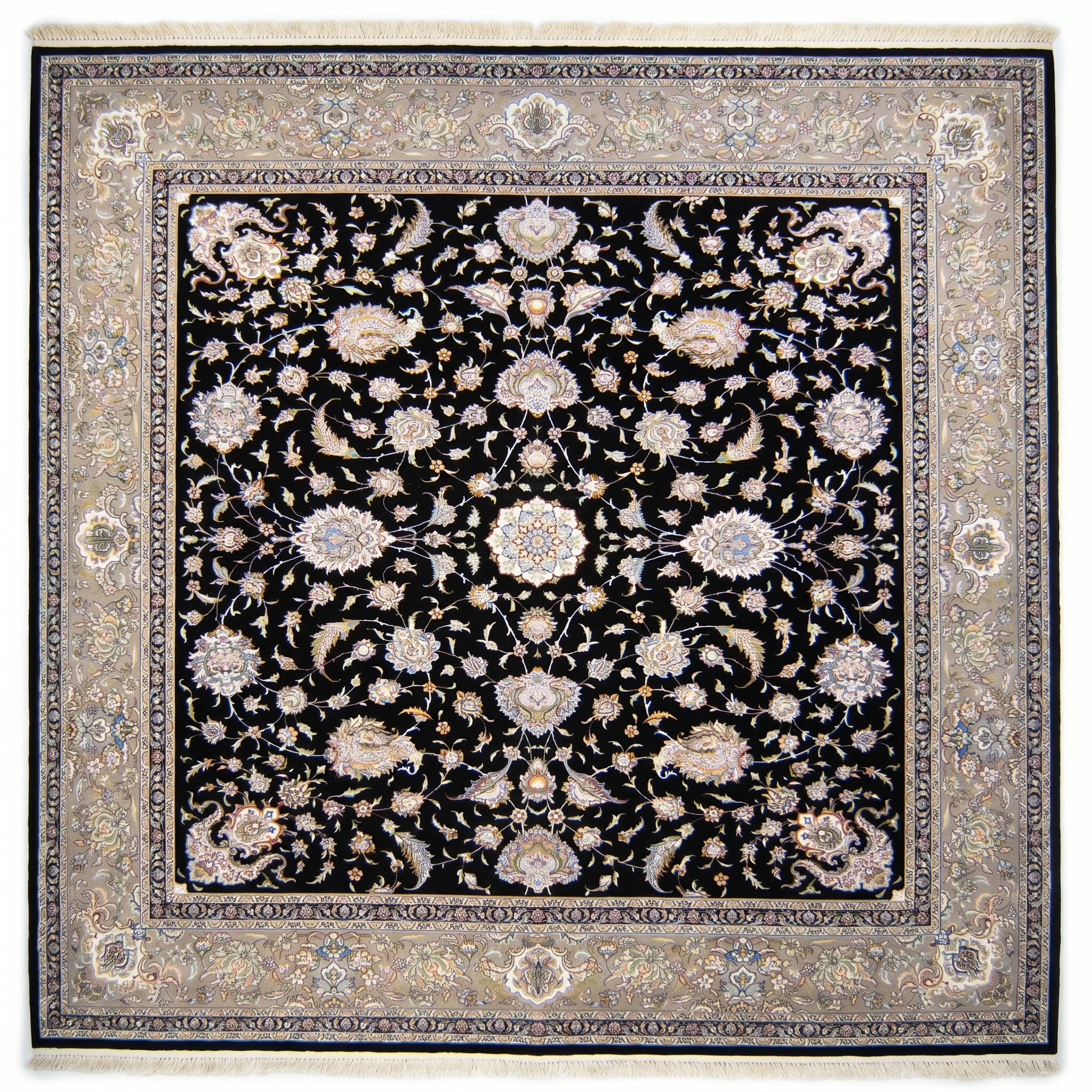 Square Persian Kashan Rug Design 300 × 300 cm