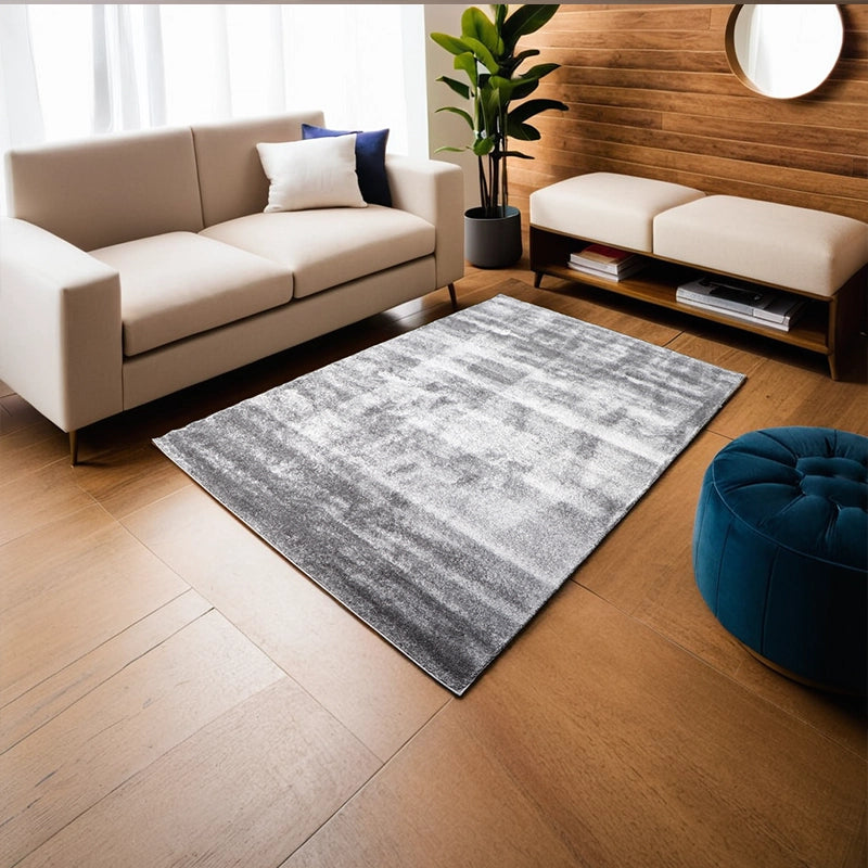 Modern Plush Pile Rugs In Grey Pianura Collection