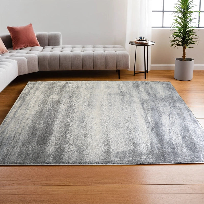 Modern Plush Pile Rugs In Light Grey Pianura Collection