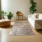 Modern Plush Pile Rugs In Dark Beige Pianura Collection