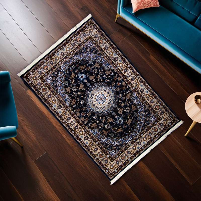 Navy Blue Pars Persian Rug Design 230 × 160 cm
