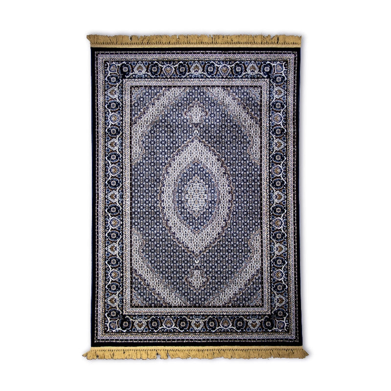 Navy Blue Tabriz Mahi Rug 230 × 160 cm