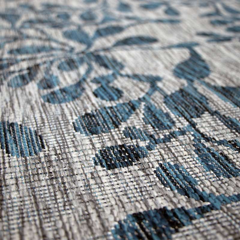 Turquoise Vine Design Outdoor Rugs