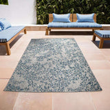 Turquoise Vine Design Outdoor Rugs