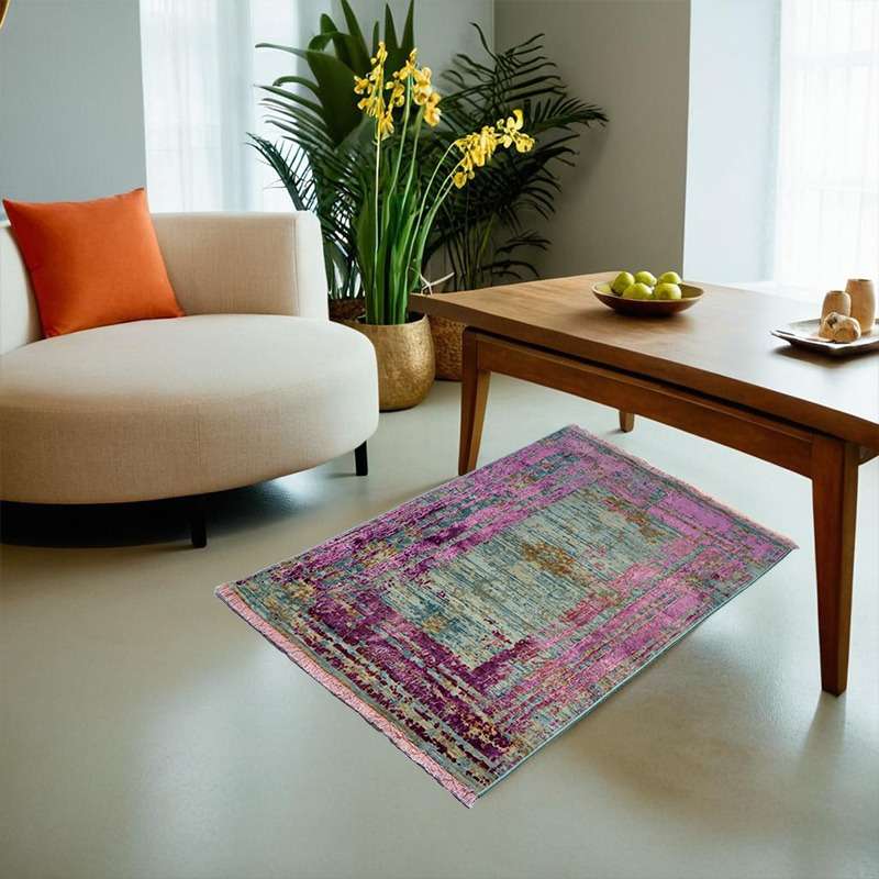 Modern Part Silk Historia Rug 80 × 150 cm
