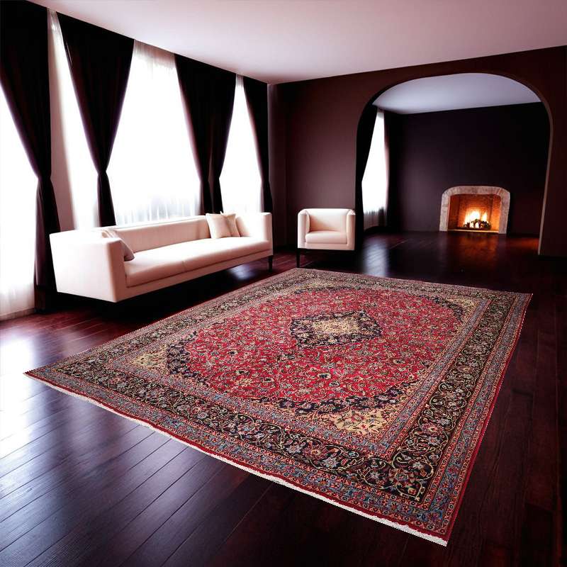 Refurbished Persian Kaashmar Rug 378 × 292 cm