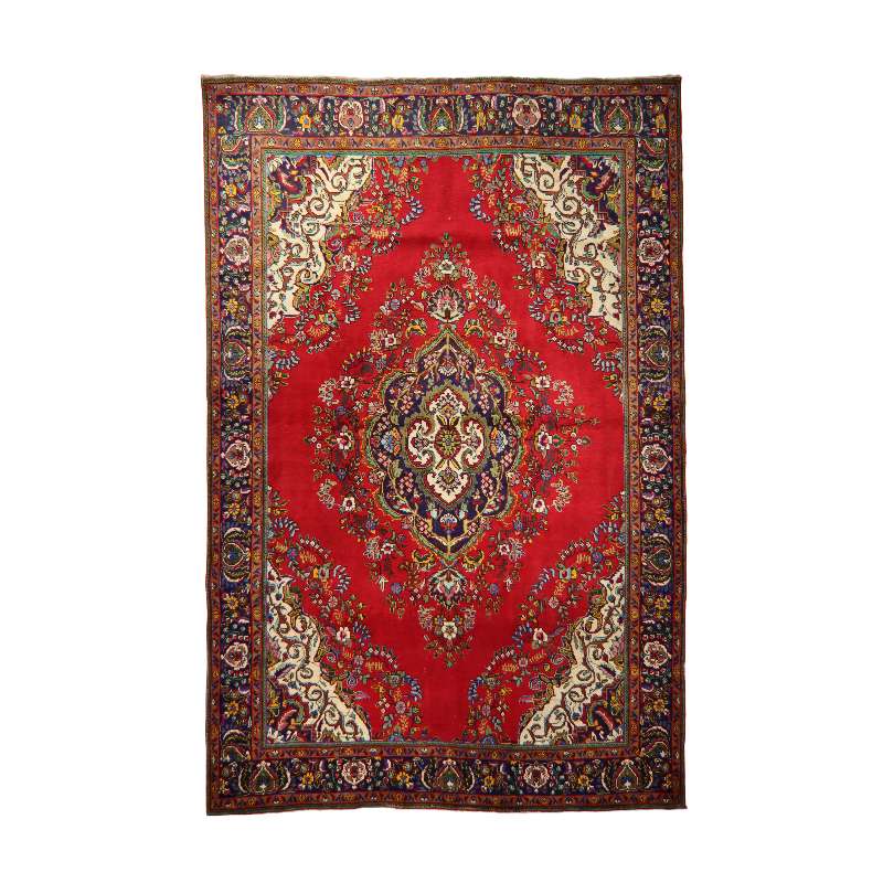 Refurbished Persian Tabriz Rug 372 × 293 cm