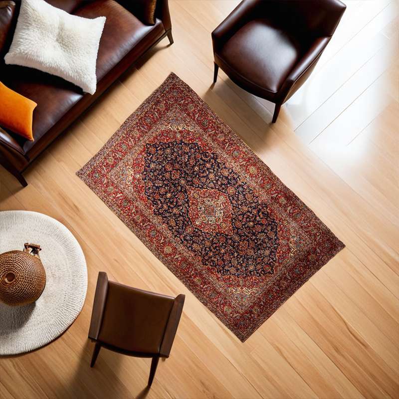 Refurbished Persian Kashan Rug 406 × 240 cm