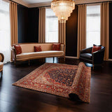Refurbished Persian Kashan Rug 406 × 240 cm