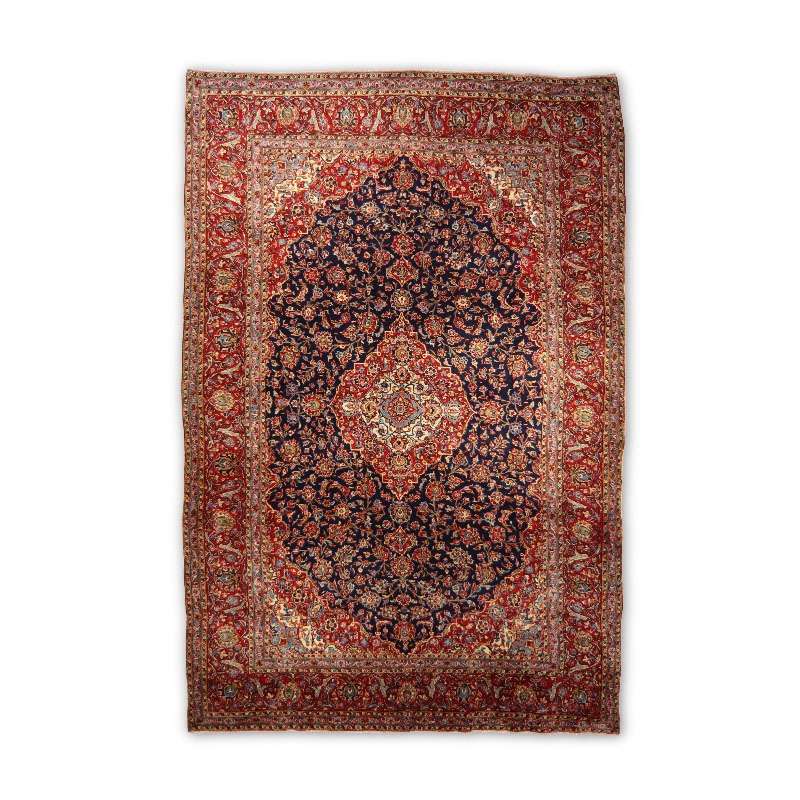 Refurbished Persian Kashan Rug 406 × 240 cm