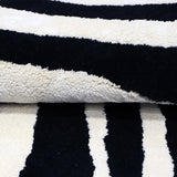 Modern Hand Tufted Zebra-Striped Rug
